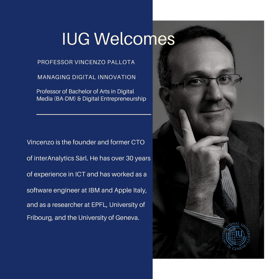 IIG welcomes new professor of Innovations and Entrepreneurship  - Dr. Pallotta Vincenzo